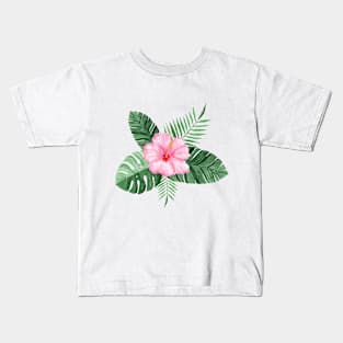 Pink Hibiscus Kids T-Shirt